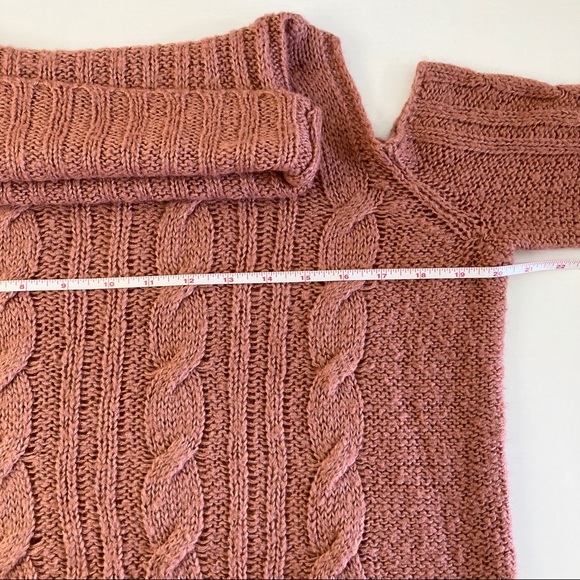 Self Esteem Mauve Cold Shoulder Cowl Neck Sweater - Picture 8 of 11